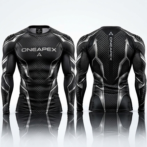 Men Compression T Shirt <b>Black</b> <b>Long</b> <b>Sleeve</b> Athletic <b>Gym</b> Training Sportswear Custom Logo Fitness Running Workout Shirt - Product Image 4
