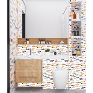 Papel Tapiz Vintage Boho con Hojas, Mural Floral Blanco Autoadhesivo Removible, Vinilo Impermeable para el Hogar - Product Image 3