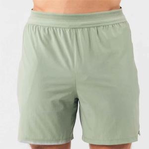 Pantalones Cortos Deportivos para Hombre, Color Verde Claro, de Secado Rápido, Cintura Media, Ajuste Elástico, Color Sólido, Estilo Casual, Tejido de Poliéster - Product Image 4