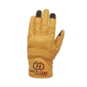 Gants de course unisexes en cuir perforé à doigts entiers pour usage quotidien - Product Image 1