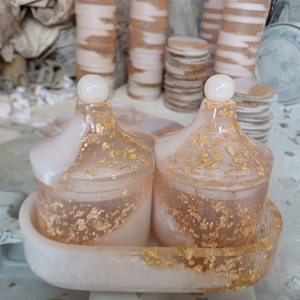 Wholesale Price Resin Dry Fruit Jar Set with Try for Giveaway <b>Personalised</b> Quality In India <b>Top</b> Selling - Product Image 2