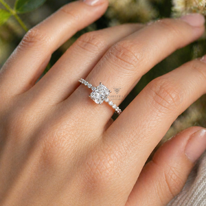 Custom 1CT 2CT 3CT Radiant Cut Lab Grown Diamond <b>Ring</b> IGI Certified 14K 18K White Gold 4 Prong Pave Eternity Engagement <b>Ring</b> - Product Image 2