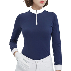 Women Equestrian <b>Base</b> <b>Layer</b> Slim Fit Riding Shirt <b>Long</b> <b>Sleeve</b> Stretch Breathable OEM Custom Apparel - Product Image 1