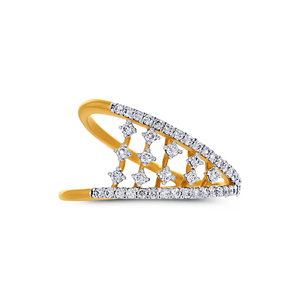 Bague en diamant Kite Luminance, design ouvert moderne, bague en diamant en forme de cœur en or jaune 18 carats pour femmes, cadeau d'anniversaire de luxe - Product Image 3