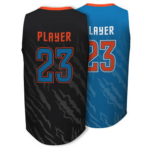 Camiseta sin mangas de baloncesto con logo personalizado, diseño de cuello en V, estampado sublimado 23, material de poliéster transpirable, talla grande. - Product Image 3