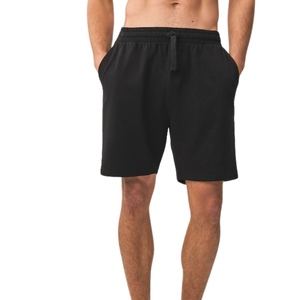 Shorts de sport personnalisés pour hommes, unis, avec cordon de serrage, en coton noir et bleu marine, avec poches, pour la gym, le fitness, la musculation et l'entraînement, vente en gros de vêtements - Product Image 3