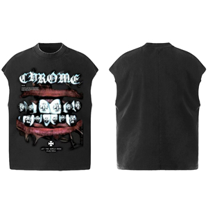Camiseta Gráfica Extra Grande Personalizada para Hombre, Sin Mangas, Estilo Urbano, Proveedor Mayorista OEM, Fabricante al por Mayor - Product Image 4
