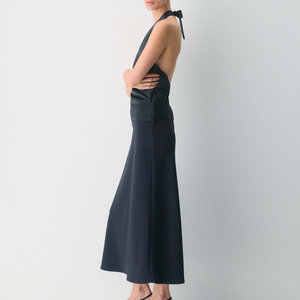 Chemisier sexy pour femme, col licou, sans manches, décolleté plongeant, coupe ample, froncé, brodé, style crop top de bureau pour le printemps - Product Image 3