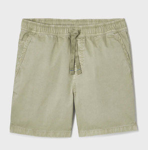 Shorts Bermuda Homme Grande Taille Couleur Unie Coton Taille Élastique Style Décontracté avec Poches Taille Mi-Haute Tissu Tissé - Product Image 1