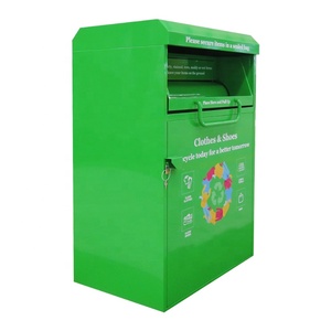 Anti-Oxidation Metal Clothing Donation Bin Thick Plate Clothing Donated Bin for sale