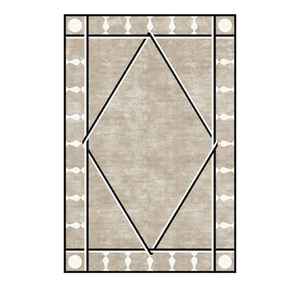 Alfombra Moderna Hecha a Mano de Lana, Alfombra de Lujo con Mechones Hechos a Mano en Color Marfil con Forma Orgánica Irregular, Lavable - Product Image 5