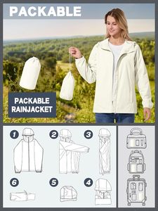 Impermeable, Chaqueta de Lluvia Ligera y Plegable |   Cortavientos para senderismo, ciclismo, correr, pesca, golf - Product Image 5