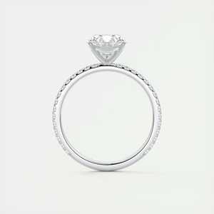 Anillo de compromiso Harper con diamante cultivado en laboratorio de corte ovalado de 2.25 quilates y engaste francés en oro blanco de 14K. - Product Image 1