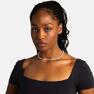 Luxury Women's Baguette Diamond <b>Choker</b> Necklace 925 <b>Silver</b> Rhodium Plated Channel Setting Everyday Wear - Product Image 3