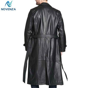Abrigo de Cuero Genuino Premium para Hombre, Estilo Gabardina, Reversible, Forro Cálido, Diseño Clásico con Botones, para Uso Diario Formal e Informal - Product Image 5