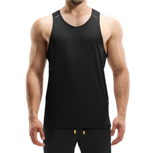 Men's Black Knitted Tank Top O-Neck Sleeveless Solid Sporty Breathable Vest - Product Image 4