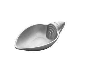 Bol de service en aluminium coulé doré avec bord festonné, finition polie, fait main, plat décoratif glamour - Product Image 4