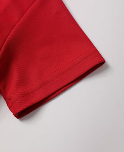 Red Navy Breathable Eco-Friendly Short Sleeve Polo Shirt for Boys Casual Solid Color Polyester/Cotton Knitted Fabric Plain Dyed - Product Image 5