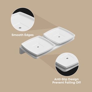Double Large Square Soap Dish Wall Mounted Dual Tier Metal Soap Holder for <b>Shower</b> and Bathroom Extra Capacity Soap Saver - Product Image 6