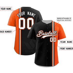 เสื้อเบสบอลสั่งทำพิเศษ สีชมพูกรมท่า ลายทาง พิมพ์ลายแบบ Sublimation สำหรับผู้ใหญ่ แขนสั้น ติดกระดุมด้านหน้า ระบายเหงื่อได้ดี ชุดกีฬา - Product Image 6