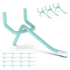 HUHOLE 50 Ganchos de Acero Inoxidable para Panel Perforado de 2 Pulgadas, Sin Perforaciones, Negro/Plateado/Rosa/Azul, Organizador de Ropa - Product Image 3