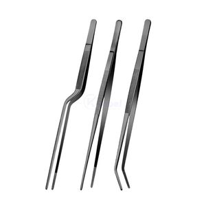 Pince de cuisine de précision à pointe droite en acier inoxydable pour la présentation culinaire, pour usage professionnel des chefs en cuisine, OEM - Product Image 1