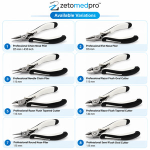 Alicates Profesionales para Joyería y Cortadores de Corte Recto, Acero Templado con Cromo, Herramientas con Agarre Suave, Zetomed Pro - Product Image 2