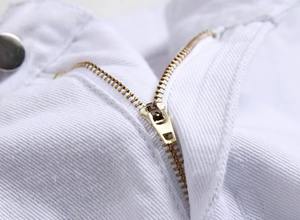 Pantalon en jean plissé décoratif uni respirant blanc et noir pour homme, coupe droite, décontracté, été et hiver - Product Image 5