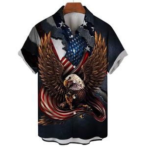 Chemises habillées d'été personnalisées pour hommes, style hawaïen 3D, imprimé intégral, boutonnées, manches décontractées, pour les vacances, formelles et tendance - Product Image 3