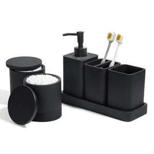Ceramic Marble Bathroom Accessories Set | Soap Dispenser <b>Toothbrush</b> <b>Holder</b> Wholesale - Product Image 2