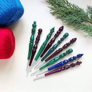 Durable Resin Fashion Crochet <b>Hooks</b> Beautiful Color Options Shape 2mm Thickness for Hand Sewing Comfortable Precision Stitching - Product Image 2