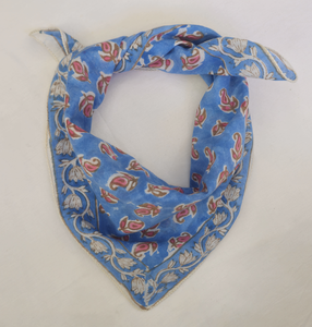 Handmade Square Bandana Indian Block Print Cotton Scarf Boho Head Scarf Festival Hair <b>Accessories</b> Gift Her Summer <b>Beach</b> Durable - Product Image 4