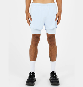 Shorts de course pour homme à séchage rapide avec doublure de compression intégrée et poches latérales pour l'entraînement de boxe et la gym - Product Image 1