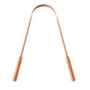 Nettoyant de langue ayurvédique multifonctionnel en cuivre en forme de U pour adultes, marque privée Aanju 2025, hygiène bucco-dentaire, manche durable - Product Image 1