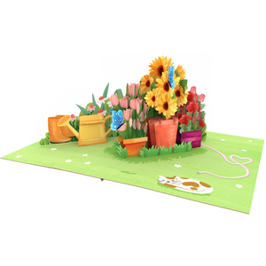 Custom Floral Garden 3D Pop Up Card, OEM/ODM Manufacturer <b>Handmade</b> 3D Greeting Card, Wholesale Flower Greeting Card <b>Paper</b> Gift - Product Image 4