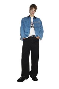 Hombres de alta 100% de algodón Baggy Fit Cordray pantalones negros de alta calidad nuevo diseño redondeado encaje pila tobillo directo de fábrica - Product Image 2