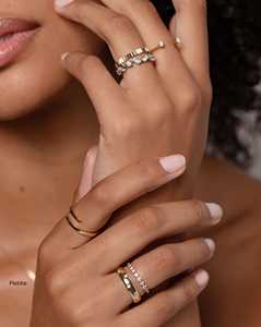 Bagues de mariage à taille mixte de 4 mm en or massif 14K 18K, diamants de laboratoire multi-formes, bagues éternité et solitaires empilables, bijoux fins en gros - Product Image 6