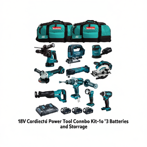 18V Cordless Power <b>Tool</b> Combo Kit 10-<b>Tool</b> <b>Set</b> with 3 Batteries Charger and Storage - Product Image 2