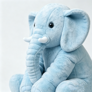 customized <b>soft</b> plush elephant with white tusks, light blue paw pads, infant wildlife <b>stuffed</b> <b>toy</b> - Product Image 5