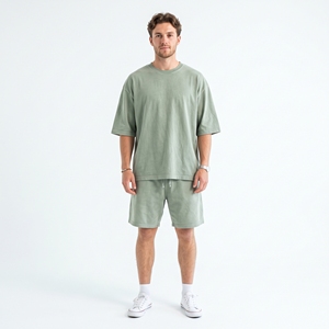 Wholesale <b>Summer</b> New <b>Men</b> Casual Short Sleeve T-<b>Shirt</b> Shorts Sets Breathable Knitted Fabric 2-Piece Customized Material T-<b>Shirts</b> - Product Image 1