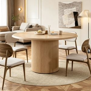 Tavolo da Pranzo Rettangolare in Pietra Sinterizzata e Marmo, Design Robusto in Legno Massello - Product Image 5