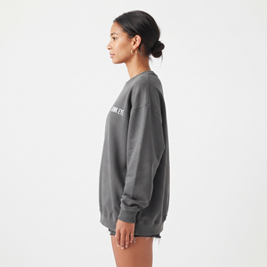 Sudadera Extra Grande de Felpa de Algodón con Estampado Personalizado para Mujer, Hombros Caídos, Cuello Redondo, Manga Larga, Ropa Personalizada - Product Image 3