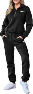 Women 2 Piece Outfits Sweatsuit Lounge <b>Set</b> Half Zip Pullover with <b>Jogger</b> Airport Tracksuit <b>Matching</b> Pants <b>Set</b> - Product Image 2