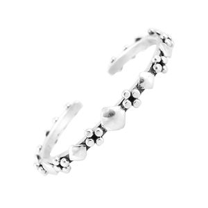 Geometric Studded Open <b>Cuff</b> Sterling <b>Silver</b> Charm <b>Bracelet</b> Antique <b>Silver</b> Adjustable Minimalist Modern Unisex Jewelry Piece - Product Image 1