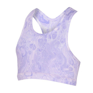 <b>Purple</b> Marble Sports Bra Women Medium Support Breathable Yoga <b>Top</b> Scoop Neck Seamless Design <b>High</b> Quality - Product Image 2