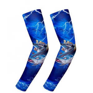 Manchons de cyclisme unisexes bleu foncé, protection anti-UV, manchons de compression pour le sport, pour adultes - Product Image 5