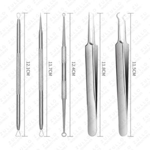 Outils portables pour éliminer l'acné et les points noirs du visage, pour un usage domestique et professionnel, outils d'extraction de l'acné du visage en acier inoxydable de qualité supérieure - Product Image 5