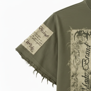 Mens Summer Custom Oversized <b>Patchwork</b> Geometric Pattern 100% Cotton T <b>Shirt</b> 240GSM Towel Embroidery Digital Print - Product Image 2