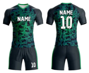 ชุดเสื้อฟุตบอลลายพรางแบบยูนิเซ็กซ์ พิมพ์ลายแบบซับลิเมชั่น ระบายเหงื่อได้ดี ระบายอากาศได้ดี ผลิตจากโพลีเอสเตอร์ 100% แขนสั้น คอกลม สำหรับฤดูร้อน - Product Image 1