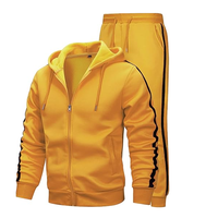 Survêtement décontracté pour homme, veste de sport à manches longues avec fermeture éclair intégrale et pantalon, longueur normale, léger, unisexe